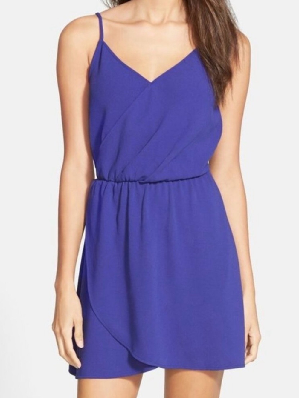 Leith Cobalt Blue Faux Wrap Mini Dress Small Date Night Cocktail Coquette